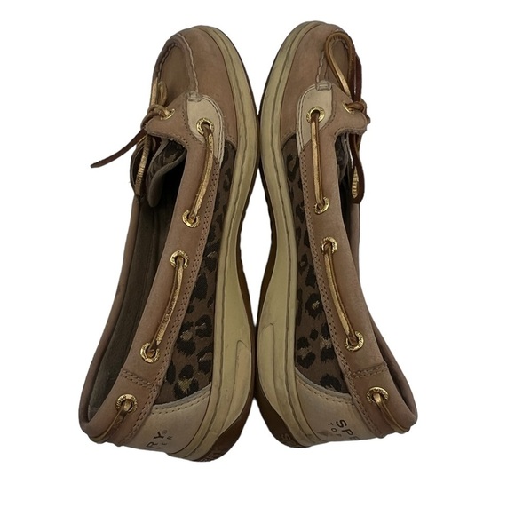 Sperry Top Sider Brown Angelfish Leopard Jacquard Boat Shoe Size 7.5 Women's - Picture 6 of 9